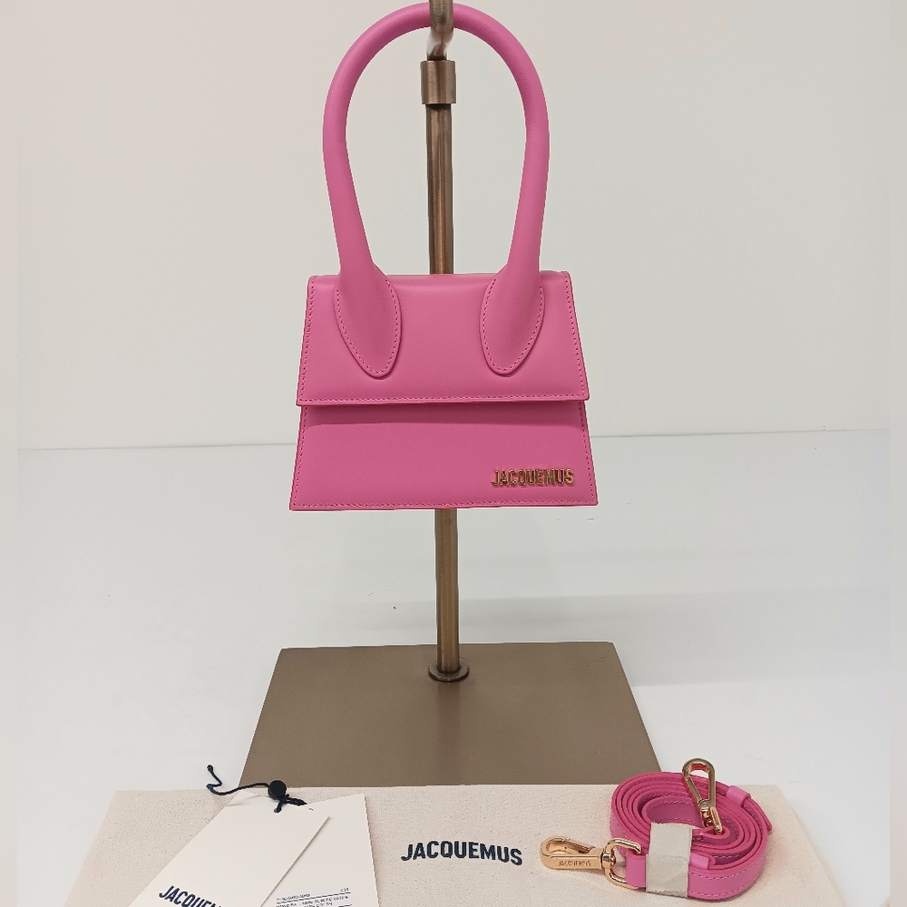 Jacquemus Women's Le Chiquito Moyen Top-Handle Leather Bag - Pink